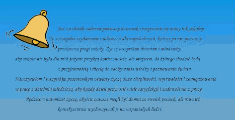 Już za chwilę zabrzmi pierwszy dzwonek